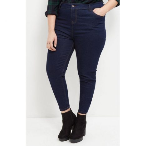 New Look Inspire High Waisted Navy Blue Denim Skinny Jeans