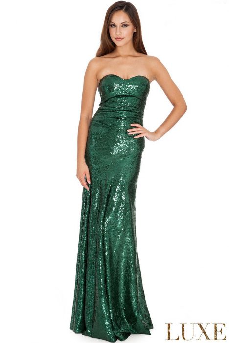 Goddiva Long Sequin Strapless Sweetheart Evening Maxi Party Dress With Straps 1
