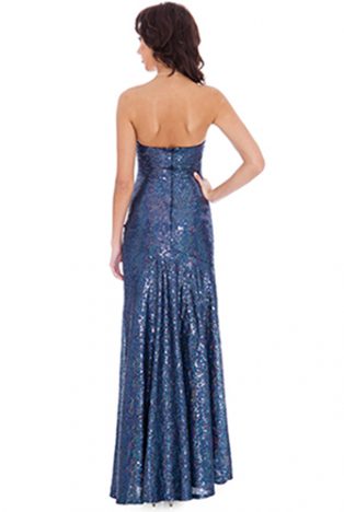 Goddiva Long Sequin Strapless Sweetheart Evening Maxi Party Dress With Straps 4