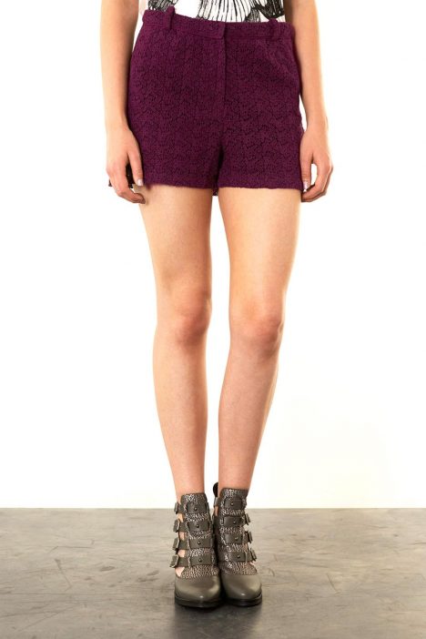 Topshop WINE Crochet Lace Shorts 1
