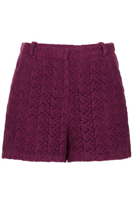 Topshop WINE Crochet Lace Shorts
